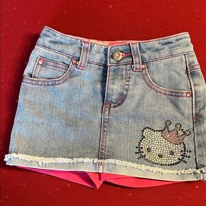 Hello Kitty Denim Skort with Pink Accents
